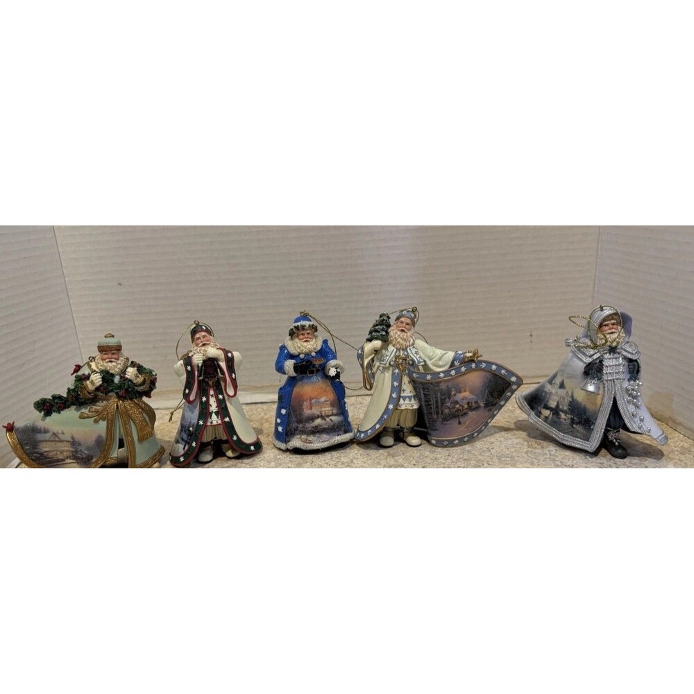 Thomas Kinkade Old World Santa Ornament Set #13 Ashton Drake New With Tags & COA